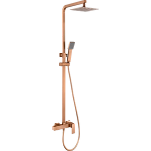 Brushed Rose Gold Single Handle Shower Set, main product view