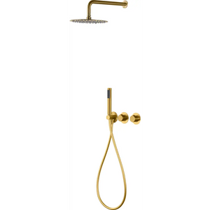 Brushed Gold Thermostatic Shower Set Built-in, main product view