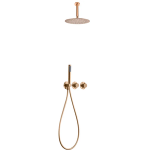 Brushed Rose Gold Thermostatic Shower Set Built-in, main product view