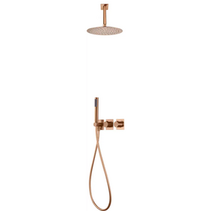 Brushed Rose Gold Thermostatic Shower Set Built-in Design, main product view