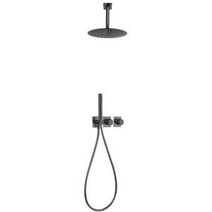 Matte Black Built-in Thermostatic Shower Set, main product view