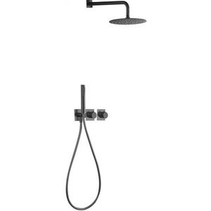 Black Gun Metal Thermostatic Shower Set Built-In, main product view