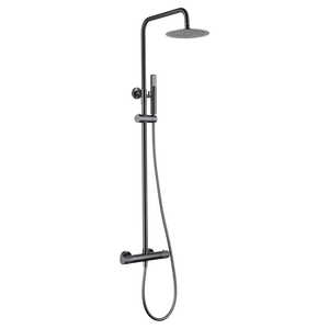 Gun Metal Thermostatic Shower Set Modern Black Design, main product view