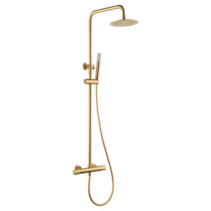 Brushed Gold Thermostatic Shower Set Modern Design, main product view