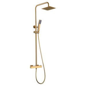 Brushed Gold Thermostatic Shower Set Modern Design, main product view