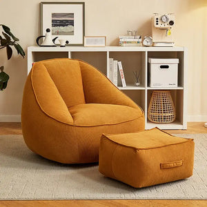 Corduroy Single Lightweight Ottoman Bean Bag Chair - Chair