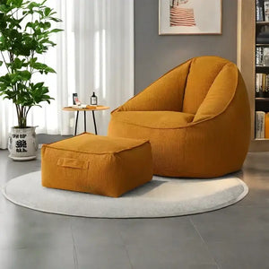 Corduroy Single Lightweight Ottoman Bean Bag Chair - Orange - Chair