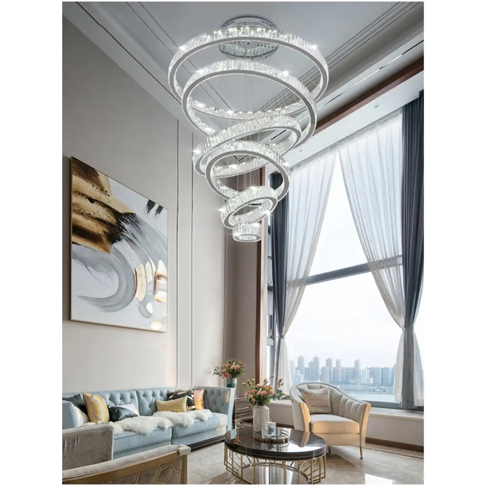 Crystal Ring Large Chandelier Pendant Lamp - Chandelier