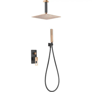 Stockholm Black Rose Gold Single-Lever Built-In Shower Set, main product view
