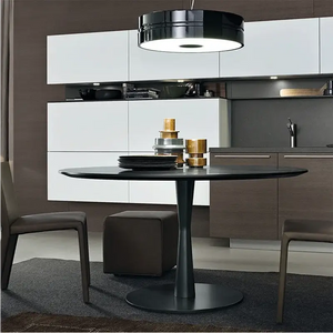 Round Marble Dining Table 90-140cm Wood Base - view 3