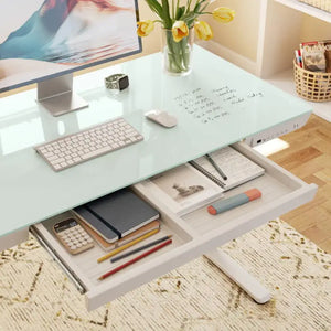 Elitras Tempered Writable Glass Standing Desk - Standing Desk