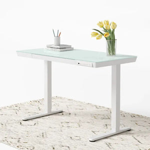 Elitras Tempered Writable Glass Standing Desk - White / 48’’ x 24’’ - Standing Desk