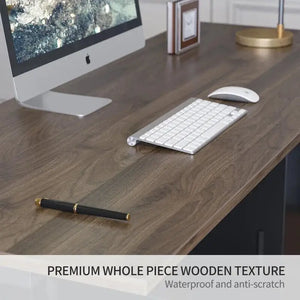 Executive Standing L-Shaped Desk with 3-Drawer File Cabinet