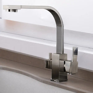 Filter Kitchen Single Hole Hot and Cold Faucet - Brushed Nickel - Faucets