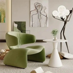 Flannel Curved Leisure Chair Modern Single Seat - view 7