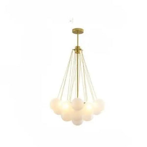 Frosted Glass Ball Chandelier Lamp - gold D40cm small / Warm White - Hanging Light