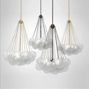 Frosted Glass Ball Chandelier Lamp - Hanging Light