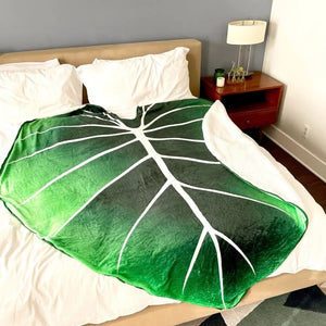 Gloriosum Leaf Flannel Fleece Blanket Soft Green - view 2