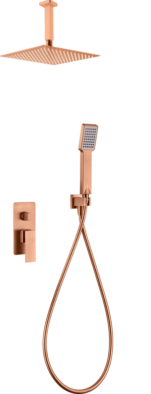 Brushed Rose Gold Built-In Single Lever Shower Set, view 2