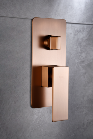 Brushed Rose Gold Built-In Shower Mixer Single Lever, mixer detail