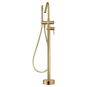 Corsica Brushed Gold Freestanding Bathtub Mixer Tap, main product view