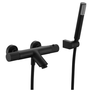 Matte Black Thermostatic Shower Faucet with Temperature Control, main product view