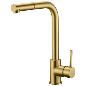 Malta Brushed Gold Kitchen Faucet Contemporary Design, main product view