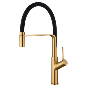 Sena Brushed Gold Kitchen Faucet Modern Design, main product view
