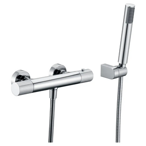 Chrome Thermostatic Shower Faucet Set Modern Design, main product view
