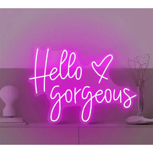 Hello Gorgeous Neon Sign LED Light Multiple Colors - view 4