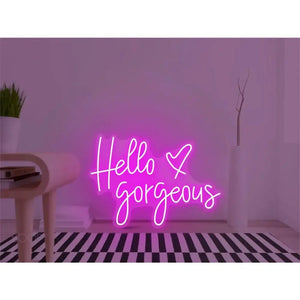 Hello Gorgeous Neon Sign LED Light Multiple Colors - view 3