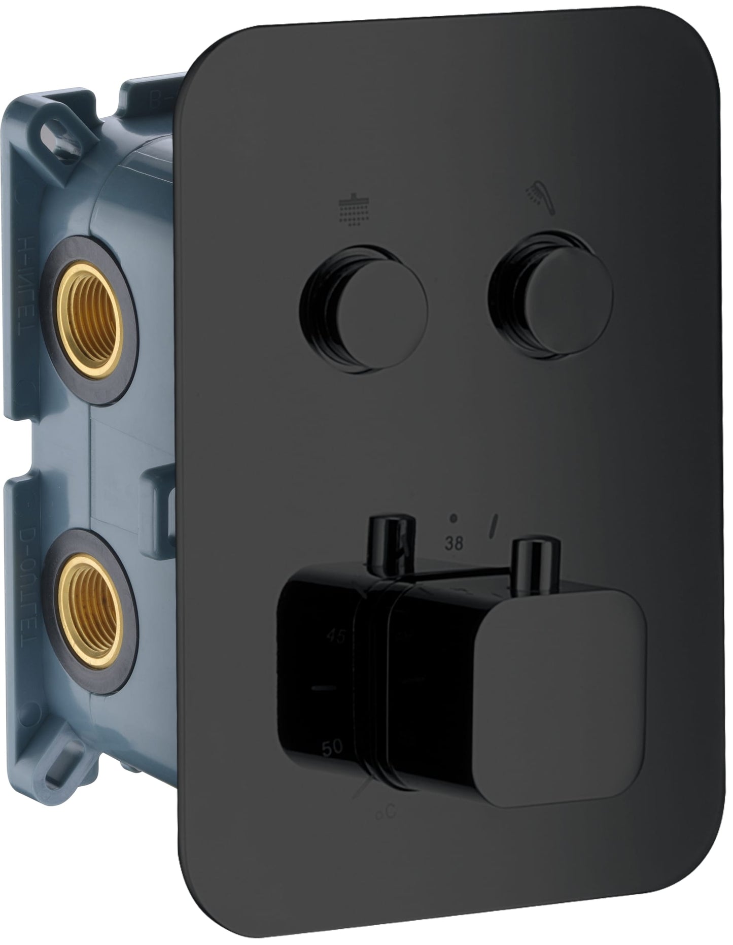 Grifo termostático de dos vías empotrado IMEX – Negro mate