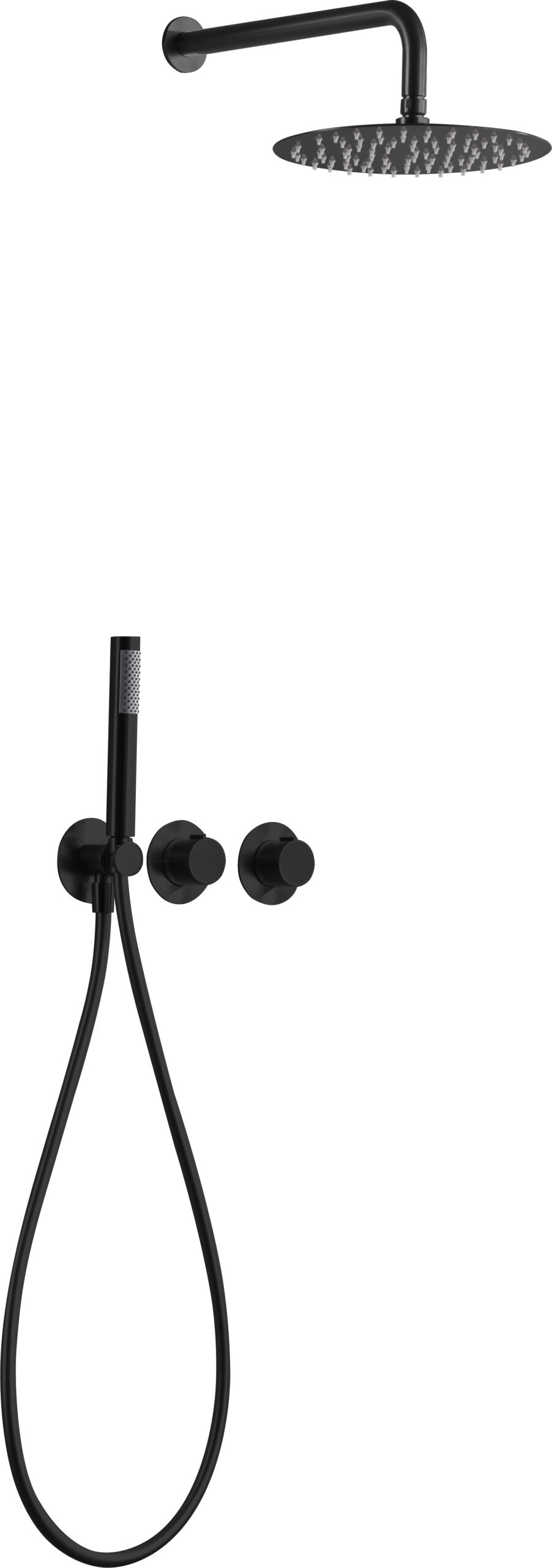 Conjunto Ducha Termostático Empotrado Assen Negro Mate - Shower Set