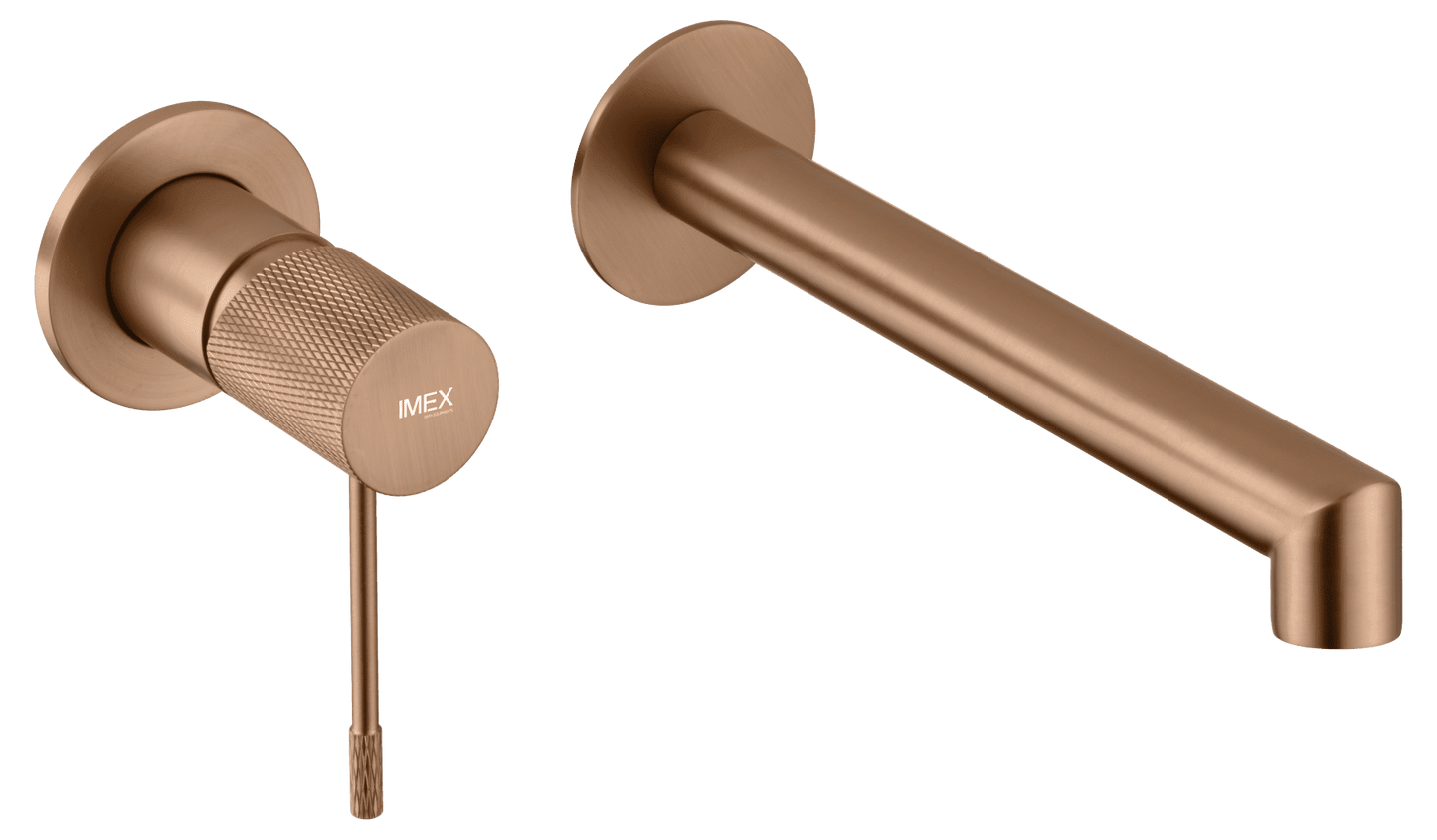 Lavabo empotrado monomando Line en oro rosa cepillado | IMEX