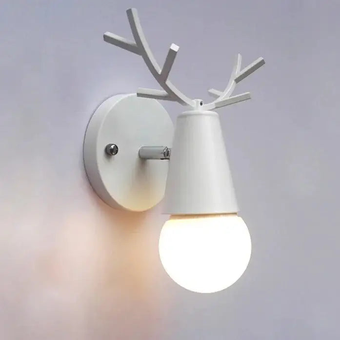 Minimalist Without Shade Wooden Wall Lamp - White - Wall Lamp