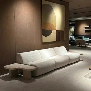 Italian Minimalist Pine Sofa with Corduroy Fabric - view 5