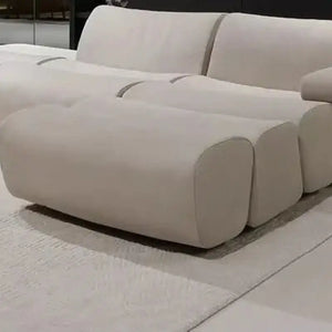 Italian Minimalist Pine Sofa with Corduroy Fabric - view 7