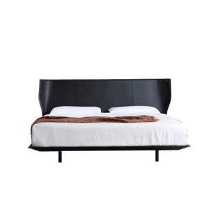 Italian Minimalist Saddle Leather Double Bed Frame - 150 x 200 cm - Bedroom