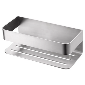 Brushed Nickel Soap Dish with Tempered Glass Tray, main product view