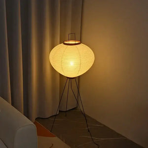 Japanese Paper Floor Lamp with Button Switch - Warm Neutral Cool Light - view 2