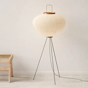 Japanese Paper Floor Lamp with Button Switch - Warm Neutral Cool Light - view 7