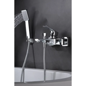 Chrome Single Handle Shower Set Modern Bathroom Faucet, main product view