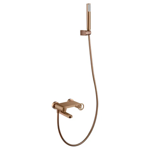 Olimpo Brushed Rose Gold Single Handle Shower Kit, main product view