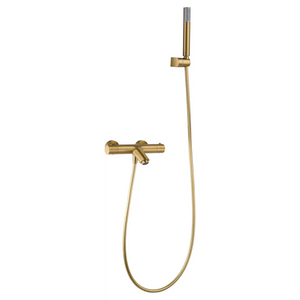 Monza Brushed Gold Thermostatic Shower Bath Kit, main product view