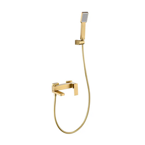 Brushed Gold Single Lever Shower Set Modern Bath Kit, main product view