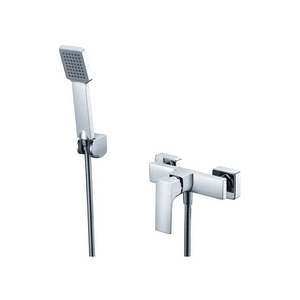 Chrome Single Handle Shower Kit Modern Minimalist Design, main product view