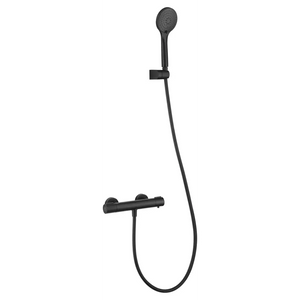 Matte Black Thermostatic Shower Kit Modern Design, main product view
