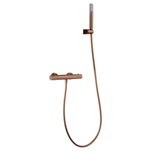 Brushed Rose Gold Thermostatic Shower Kit, main product view