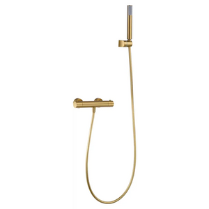 Brushed Gold Thermostatic Shower Set with Temperature Control, main product view