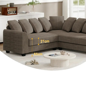 L-Shaped Modular Corner Sofa with Cloud Comfort Cushions - view 4